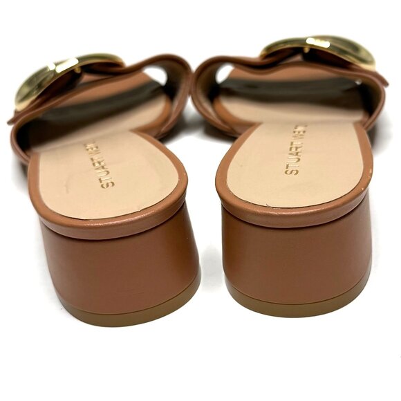 Stuart Weitzman Benni Leather Sandal Slide in Tan Size 6 - Picture 7 of 10